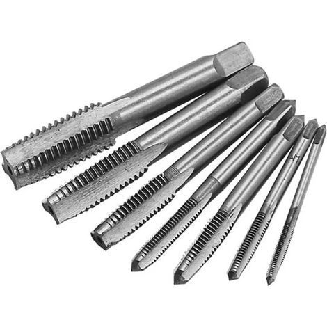 Jeu de tarauds et filières M3/M4/M5/M6/M8/M10/M12, 7 pièces (1/4)
