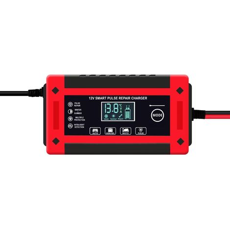 12V 6A JauneChargeur de batterie de voiture 12V 6A à alimentation directe avec affichage intelligent, chargeur de batterie au plomb-acide pour moto compatible avec les batteries au plomb-acide. (1/4)