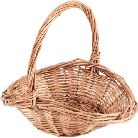 Panier en osier avec anse, panier à provisions en osier, panier cadeau, panier de pique-nique, panier de rangement de cuisine - petit (1/5)
