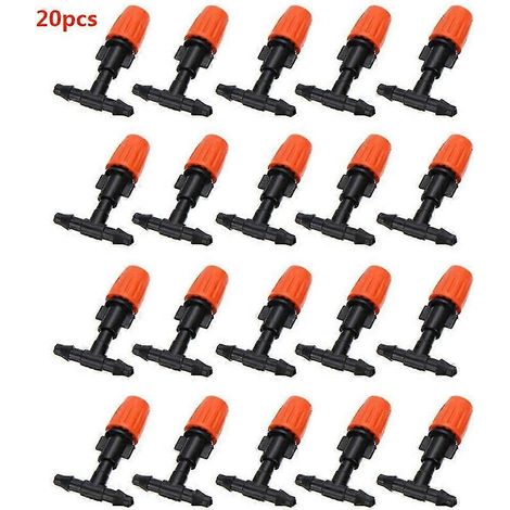 Kit d'irrigation par micro-aspersion 20 pièces, goutteur à débit réglable, tête d'arrosage pour jardin, avec t-shirt (1/5)