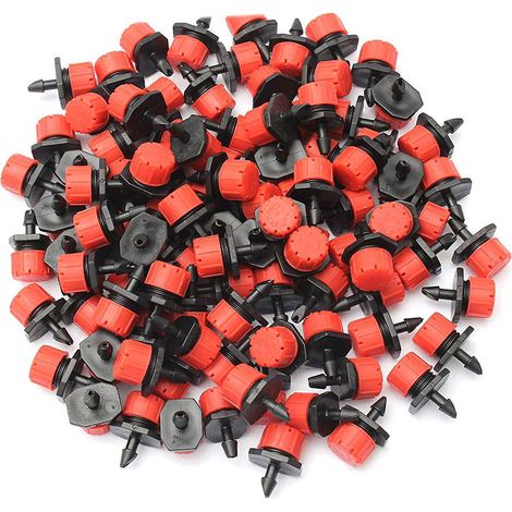 Goutteur Réglable 8 Sorties - Arrosage Jardin Serre Cour - Diamètre 15x25 mm - Plastique Noir et Rouge - Lot de 500 (1/5)
