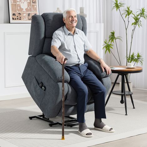 Fauteuil inclinable électrique avec fonction de levage, fonction d'inclinaison et fonction massage, 93 x 91 x 103 cm, gris foncé (1/3)