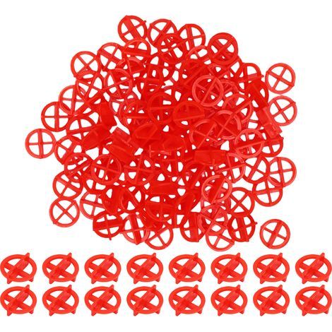 500 pièces entretoises de carreaux amovibles 1/16 pouces 2mm outil de Construction de sol mural réutilisable système de nivellement rouge 2.0mm (1/5)
