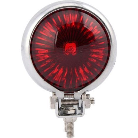 LED-Motorradrücklicht, Brems- und Stopplicht, verchromt, für Chopper und Café Racer