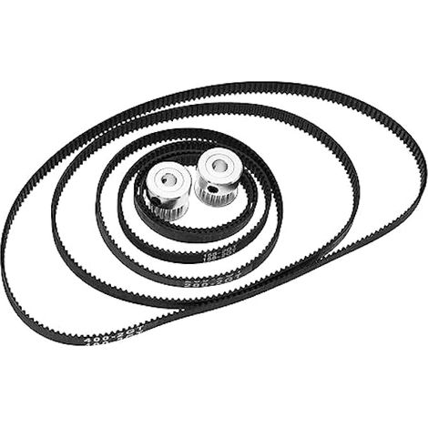 Lot de 6 courroies de distribution pour imprimante 3D 2GT-6 110 mm, 122 mm, 158 mm, 200 mm, 300 mm, 400 mm, boucle fermée, 6 mm de largeur et 2 poulies de courroie de distribution (1/5)