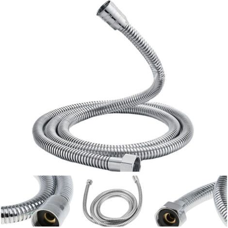 Flexible de douche 1,5M – Acier inoxydable et laiton massif – Anti-torsion et anti-vrillage – Raccord 1/2' IPS pour installation facile – Elle