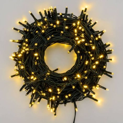 Guirlande lumineuse Multi Flash 18M 300 miniLED blanc chaud gold extérieur Lotti