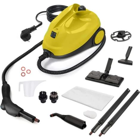 2000W Nettoyeur Vapeur Avec 14 Accessoires, Pression Vapeur : 4 bar, Capacité de cuve 1.8 L,Temps de chauffe 30 sec, Autonomie 45mn