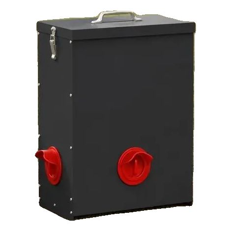 Comedero, construcción de acero, tapa con cerradura, verde militar (1/2)