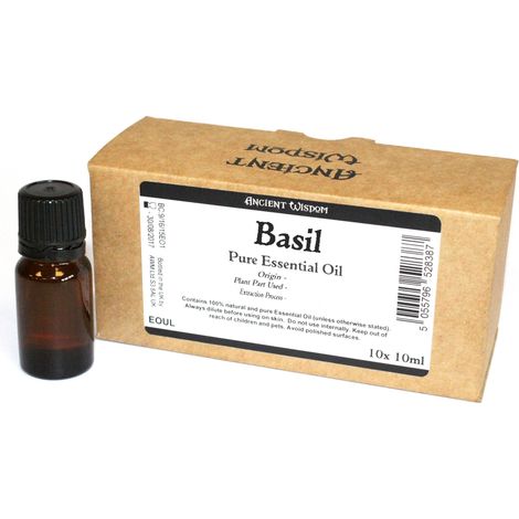 Étiquette sans marque d'huile essentielle de basilic de 10 ml- Vendu par 1