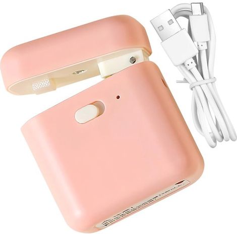 Selladora de bolsas de cocina - Dispositivo práctico - Almacenamiento de alimentos - Recargable por USB - 6,6 x 4,7 x 2,6 cm - Rosa (1/5)
