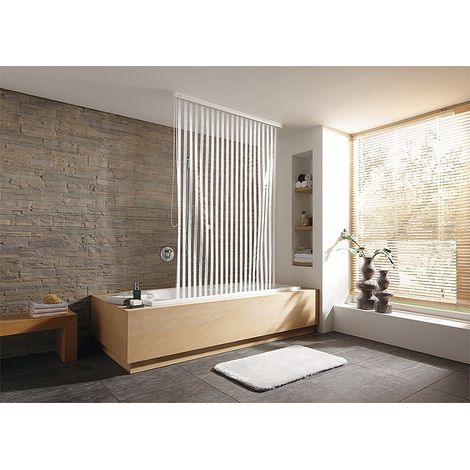 Banyo – Rideau de douche roulant 240 cm – 100% vinyle – Dimensions 1280 x 2400 mm – Avec caisson – Plusieurs finitions disponibles