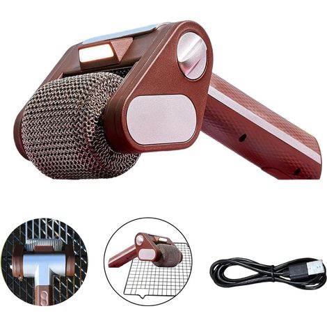 Nettoyeur de gril électrique en acier inoxydable, brosse de nettoyage sans poils pour gril électrique, brosse de nettoyage rechargeable pour barbecue-AquaForge