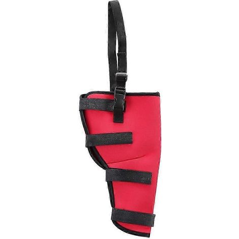 Bandage de soutien pour l'articulation du jarret de la patte arrière du chien, protège la plaie du jarret de la patte arrière du chien-Left Hind Leg-Red S (1/5)