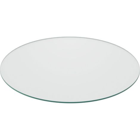Relaxdays Plaque en verre de sécurité trempé, pour table et cheminée, ronde, Ø 70 cm, 8 mm d'épaisseur, transparente