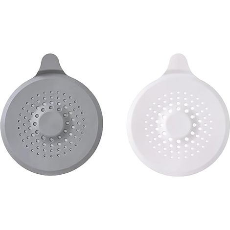 Protezione per scarico in silicone, filtro per capelli in silicone in 2 pezzi, protezione per scarico del lavandino con ventosa, filtro per scarico della vasca da bagno, per doccia, vasca e cucina (1/5)