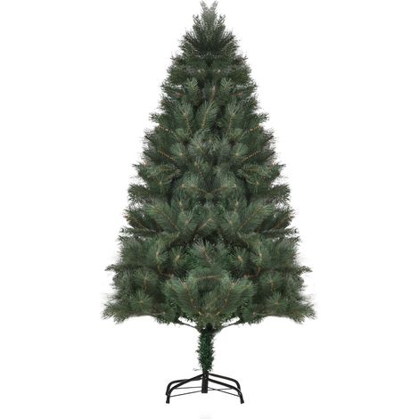 Sapin de Noël artificiel, diamètre 90 cm x hauteur 180 cm, aspect réaliste avec aiguilles, couleur verte