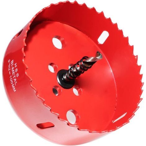 100-mm-HSS-M42-Bimetall-Lochsäge – mit Adapter und Zentrierbohrer – ideal für Holz, Kunststoff, Gips, Sperrholz und Metalle – Schnitttiefe bis zu 32 mm (1/4)
