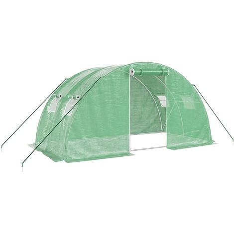 Serra tenda riparo piante fiori ortaggi con struttura in acciaio 8 m² 4 x 2 x 2 m verde 020044632
