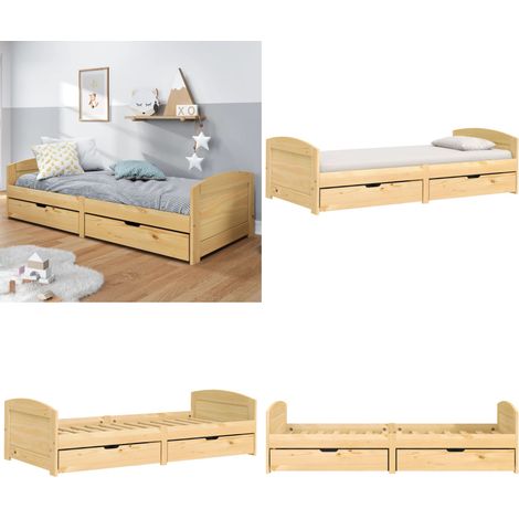 Lit de jour avec 2 tiroirs sans matelas IRUN 90x200 cm - Lit De Jour - Canapé-lit - Lit D'appoint - Meuble Multifonction - Lit Design - Home & Living (1/5)