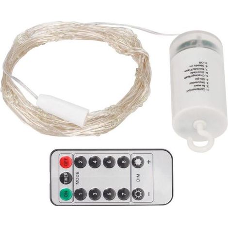 2m 200 LED-ljusslinga med 8 lägen fjärrkontroll (1/5)