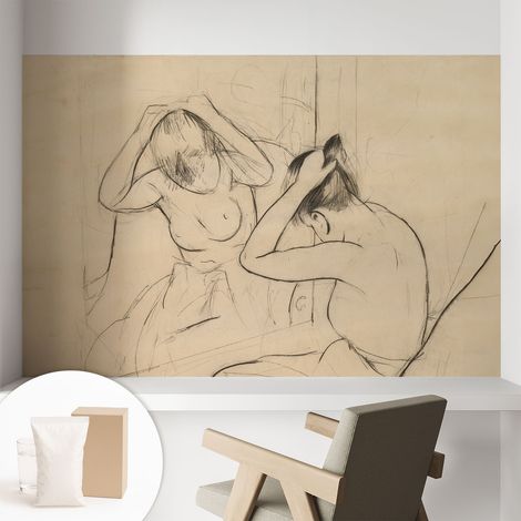 Papier peint intissé mural avec colle pour salon et chambre Décoration murale rapide - Colle incluse gratuite Élégance artistique 104x70 cm (1/5)