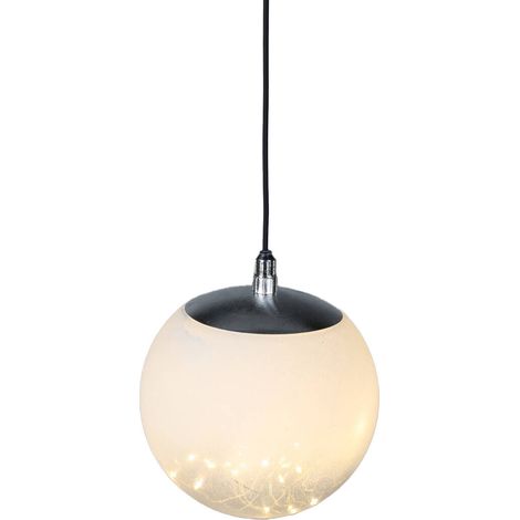 Ornement lumineux, boule transparente avec LED, Ø 18 cm