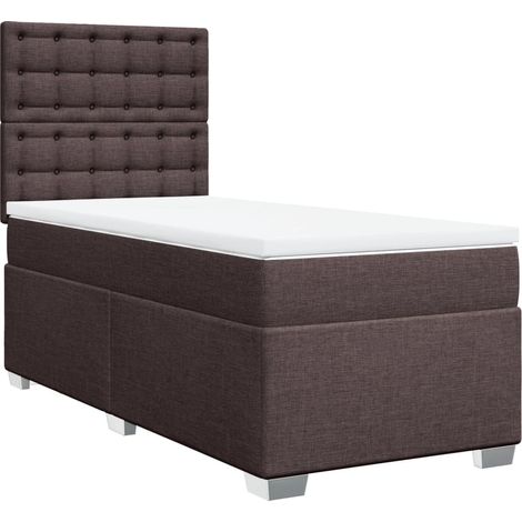Maison Exclusive - Giroletto a Molle con Materasso Marrone Scuro 80x200 cm Tessuto