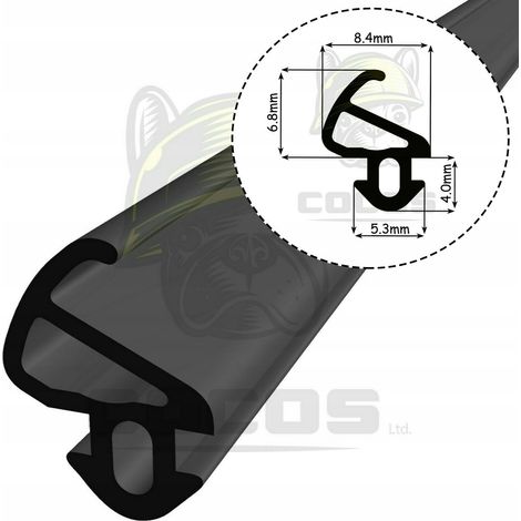 Junta para ventanas de PVC S-900 LB NEGRO 1m (1/5)