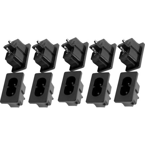 10 x IEC C8 Stecker Buchse weiblich Rückstaukl 250 V 1 A