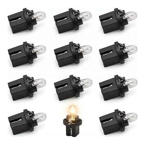12 Ampoules T5 B8.5D Tableau De Bord Jaune Chaud 12V 2W Voiture (1/5)