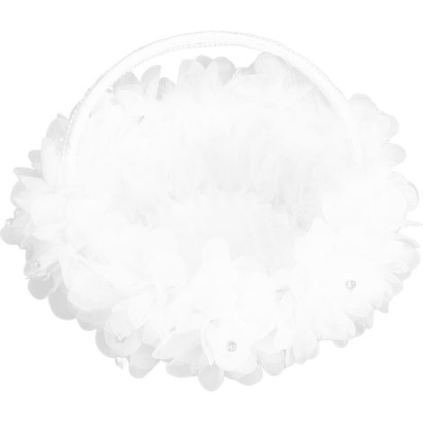 Blumenmädchenkorb für Hochzeiten, künstliche Straußenfedern, Spitze, Blütenblätter, Western-Hochzeitsblumenkörbe für Hochzeitsfeier-Fotografie-Requisiten (1/5)