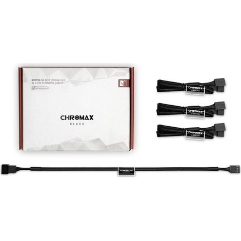 Cable de extensión para ventilador NOCTUA NA-SEC1.black 4-Pin PWM 30cm 4 uds. (1/2)