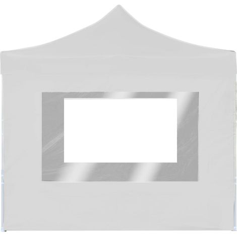 Tente de réception pliable avec parois Aluminium 2x2 m Blanc