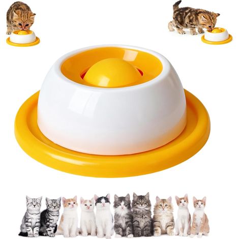 Tappetino da leccare per cani, distributore di cibo a lenta erogazione anti-ansia con ventosa e sfera rotante integrata, ritardante per cibo umido per cani e gatti (arancione). (1/4)