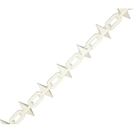 Plastic Chain 6mm x 12.5m White Spiked FAICHPLWS612 (1/4)