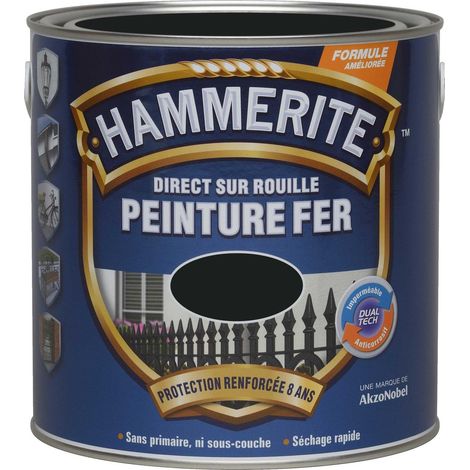 Peinture Direct Sur Rouille Mat Noir Ferronnerie 2,5 L - Hammerite