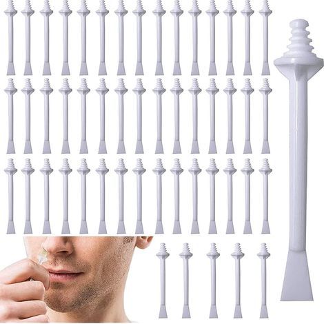 Lot de 50 applicateurs de cire nasale - Pour le nettoyage et l'épilation - Homme et femme (1/5)