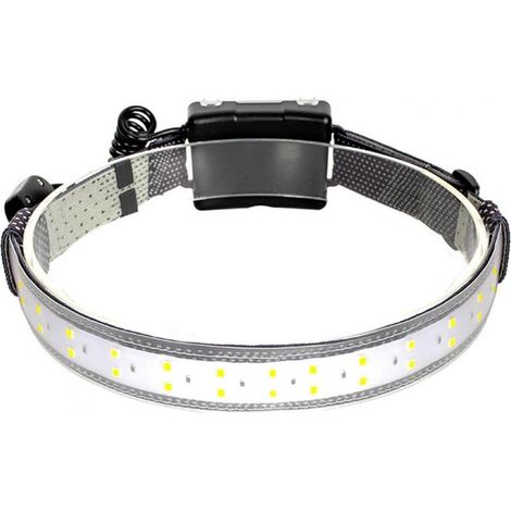 Lampe frontale LED, 350 lumens, étanche à large faisceau avec bandeau 3 modes pour extérieur, course à pied, randonnée (1/4)