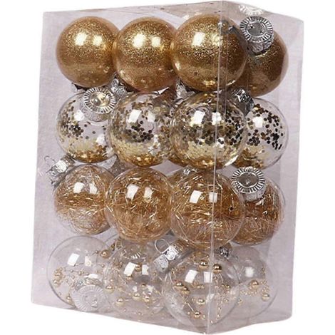 24 boules de Noël décoratives, breloques et pendentifs. (1/5)