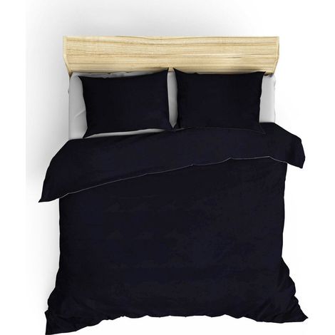 Funda nórdica, funda nórdica, ropa de cama Set 100% Algodón Azul oscuro (1/5)