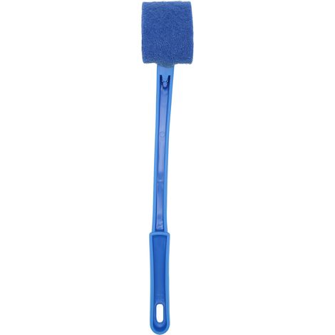 Balai de toilettes bleu, brosse à récurer courbée à poils doux, nettoyant WC sans effort, outil de salle de bain ergonomique, 1 pièce. (1/5)