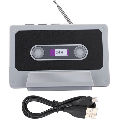 Enceinte Bluetooth - Haut-Parleur Stéréo avec Radio FM - Support Téléphone Portable - Lecteur Musical Sans Fil - 4 Modes de Lecture - 1 Pièce (1/5)