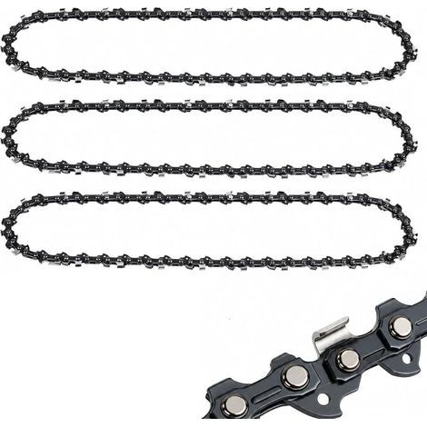 3 x 25 cm Chaîne de Tronçonneuse 3/8" LP 40 Maillons – Chaîne de Rechange pour Tronçonneuse Sans Fil 10 Pouces, Compatible avec Makita DUC254Z, Einhell GE-LC 18/25, Oregon, Parkside, Worx (1/5)