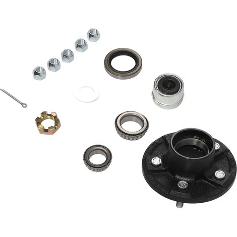 Kit moyeu remorque pour essieu 3500 lb, 5 boulons sur 4,5 pouces, axe 84 1-3/8 à 1-1/16 pouces, pour remorque utilitaire ou bateau. (1/5)