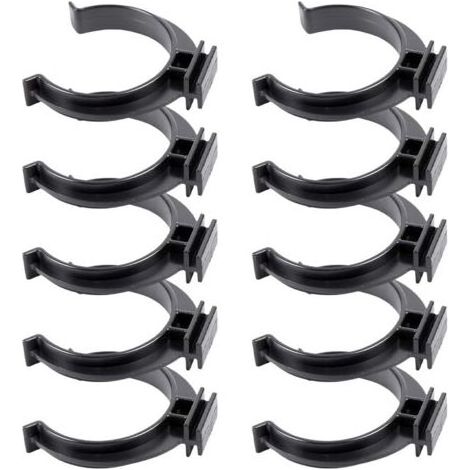 Lot de 10 clips pour plinthes - Noir, Ø39mm - Fixation robuste en plastique pour meubles de cuisine et panneaux de bain, installation rapide (1/5)