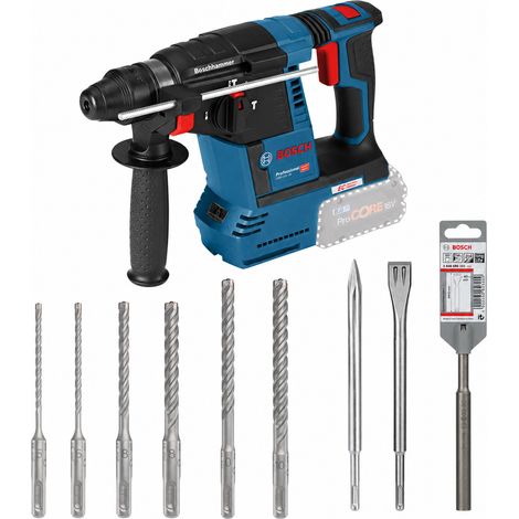 Set trapano a percussione a batteria Bosch GBH 18V-26 + kit di foratura a percussione PRO, 9 pezzi, senza batteria e caricabatterie (1/2)