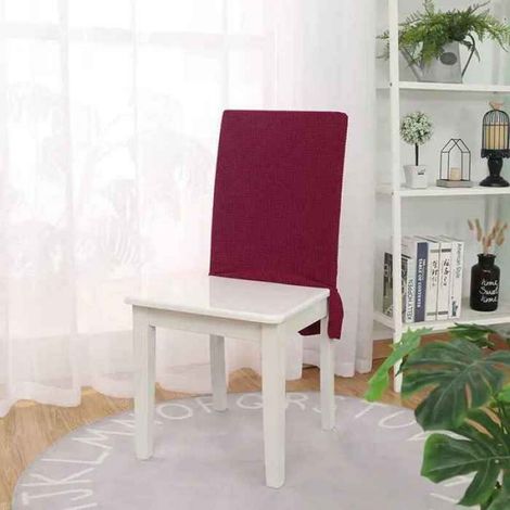 Housse De Chaise - Spandex Élastique - Pour Chaises De Salle À Manger Bureau Mariage Hôtel - Rouge Vin - 1 Pièce