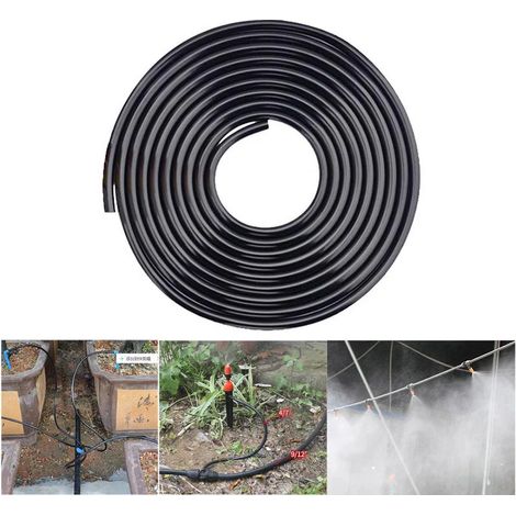 Tuyau d'arrosage (4-7,5 m / 16,4 pi) 4/7 mm, tuyau d'irrigation goutte à goutte en PVC pour jardin, système d'arrosage, outils pour légumes, serres