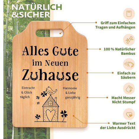 Planche A Decouper - Bambou Naturel - Pour Cuisine Maison Neuve - 1 Piece (1/5)